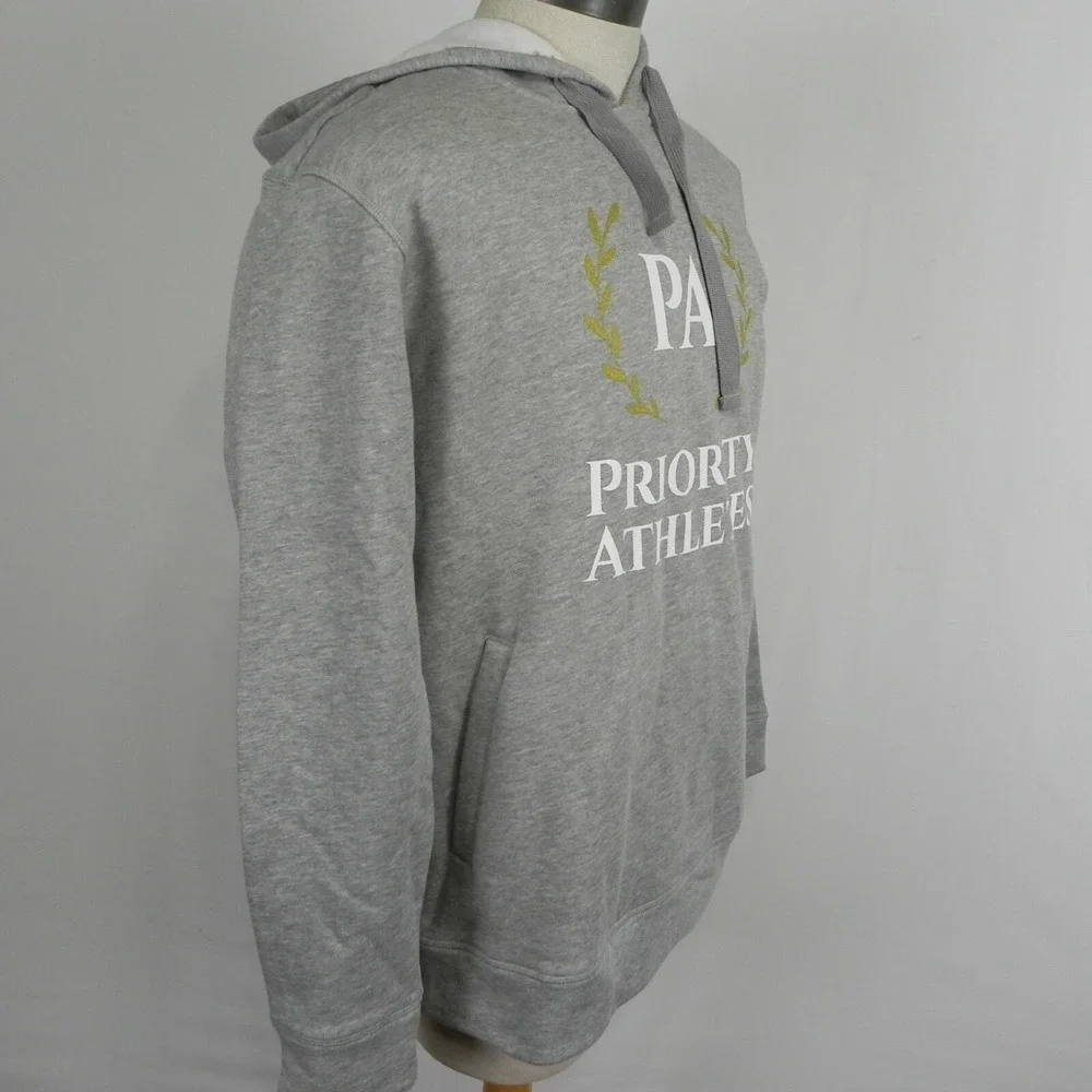 Adidas Hoodie Mens Large Pullover Sweatshirt Gray Long‎ Sleeve Priority Athletes